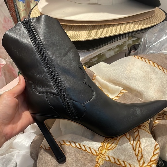 Ebony leather western high heel boots - Picture 8 of 8